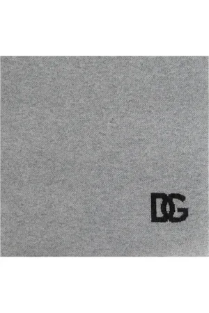 Dolce & Gabbana Accessoarer, Herr, ONE Size, Kashmir, Halsduk med broderat logotyp