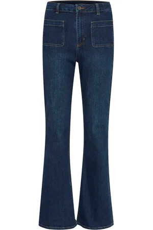 Kaffe Jeans, Dam, M, Denim, Flared Jeans Mörkblå Denim