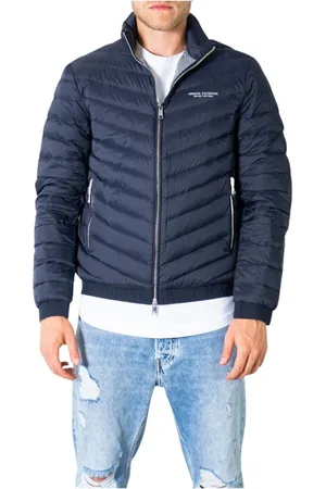 Armani Exchange Jacka, Herr, M, Blå Dragkedja Blazer Män Höst/Vinter