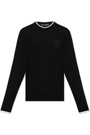 Dolce & Gabbana Stickade tröjor & koftor, Herr, M, Bomull, Tröja med logotyp