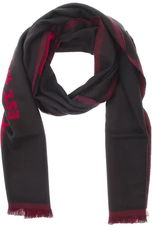 Alexander McQueen Accessoarer, Herr, ONE Size, Svart Jacquard Logo Fransig Halsduk