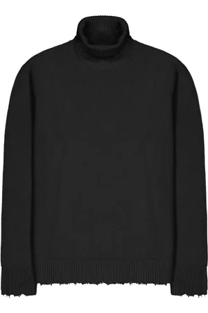 LANEUS Stickade tröjor & koftor, Herr, L, Sliten Turtleneck Tröja Ull Italien