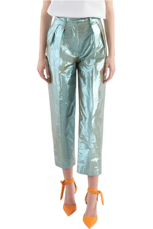 TELA Byxor, Dam, S, Högmidjade Casual Byxor med Pences