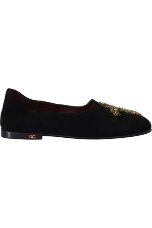 Dolce & Gabbana Skor, Herr, 39 1/2 EU, Mocka, Lyx Kristall-Infattade Loafers