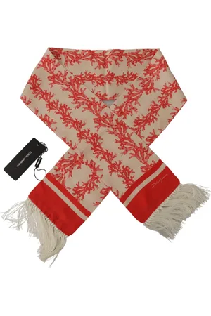 Dolce & Gabbana Accessoarer, Herr, ONE Size, Lyxig Sidenscarf med Koralltryck