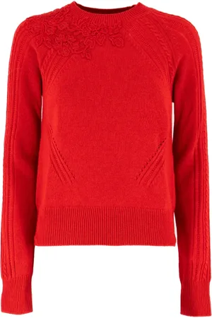 ERMANNO SCERVINO Stickade tröjor & koftor, Dam, M, Delikat blommig stickad tröja