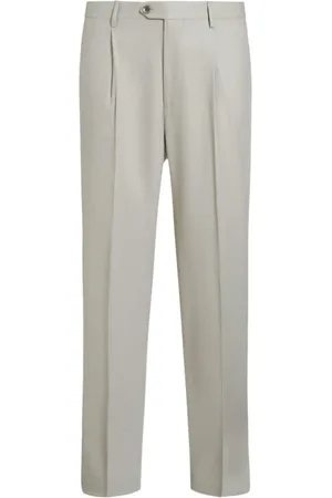 Etro Byxor, Herr, L, Polyester, Cropped Pleat Byxor