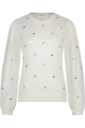 Fabienne Chapot Stickade tröjor & koftor, Dam, S, Polyester, Blommig Pullover Tröja
