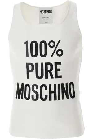 Moschino Topp, Herr, XL, Bomull, Räfflad Tanktop i Vit