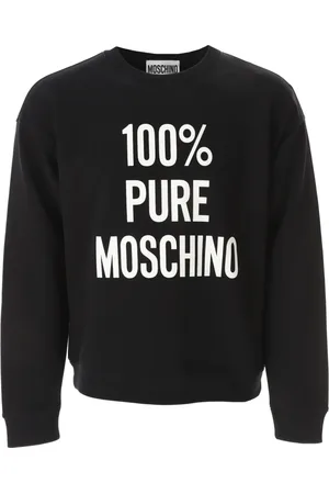 Moschino Sweatshirts & Hoodies, Herr, 2Xl, Bomull, Ren Långärmad Sweatshirt Svart