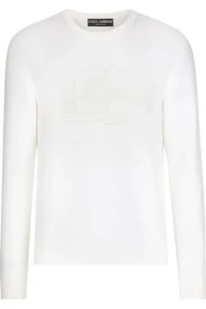 Dolce & Gabbana Stickade tröjor & koftor, Herr, 2Xl, Finstickad Logotröja
