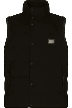 Dolce & Gabbana Jacka, Herr, 3Xl, Polyester, Vadderad Logo Väst Svart