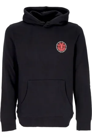 Element Sweatshirts & Hoodies, Herr, S, Bomull, Svart huvtröja med sälskrift
