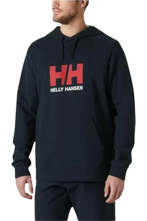 Helly Hansen Sweatshirts & Hoodies, Herr, L, Bomull, Marinblå Logo Hoodie