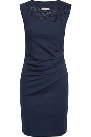 Kaffe Klänning, Dam, M, Polyester, Midnight Marine Spetsklänning