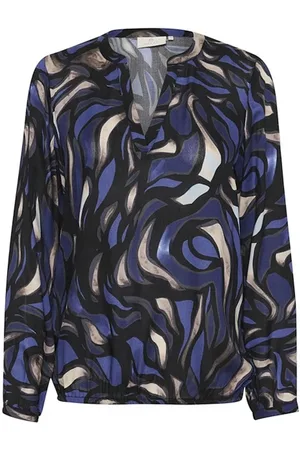 Kaffe Blusar & Skjortor , Dam, XS, Abstrakt Grafisk Blus Top