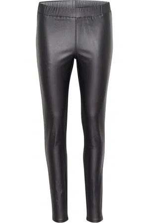 Kaffe Byxor, Dam, XS, Coated Jeggings Byxor Svart Ostron