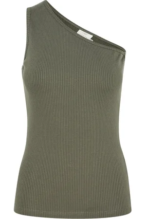 Kaffe Topp, Dam, 2Xl, One Shoulder Top Forest Night