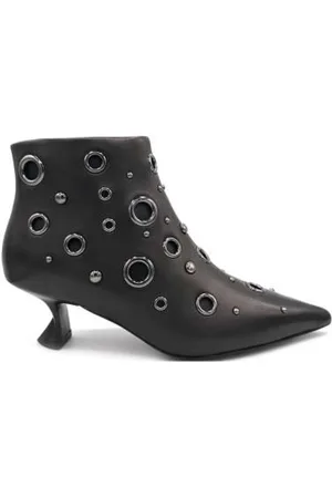 Jeannot Skor, Dam, 39 EU, Läder, Studded Läder Ankelstövlar
