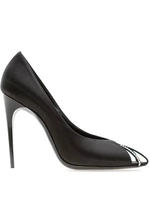 Saint Laurent Skor, Dam, 38 1/2 EU, Läder, Klassiska Svarta Läderpumps