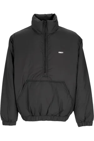 Obey Jacka, Herr, M, Polyester, Svart Dunjacka Mock Neck Studio