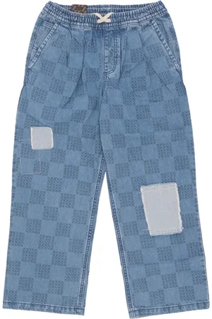Vans Jeans, Dam, M, Denim, Check Denim Loose Crop Jeans