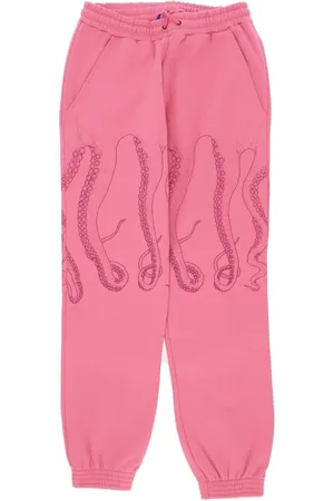 Octopus Byxor, Herr, XS, Bomull, Rosa Fleece Sweatpants med Tentakel Print
