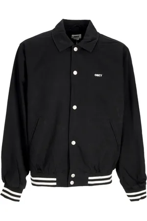 Obey Jacka, Herr, L, Bomull, Icon Face Varsity Jacka Svart