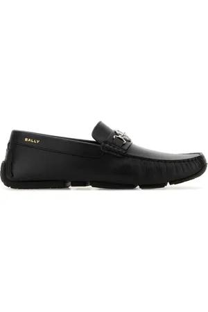 Bally Skor, Herr, 40 EU, Läder, Stiliga svarta läderloafers