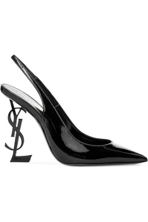 Saint Laurent Skor, Dam, 36 EU, Läder, Svarta Slingback Pumps