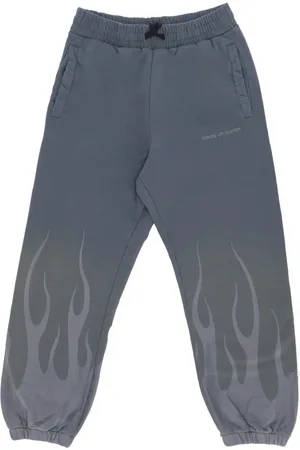Vision Of Super Byxor, Herr, M, Bomull, Flames Print Fleece Byxor