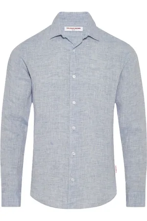 Orlebar Brown Skjorta, Herr, S, Navy White Randig Casual Skjorta