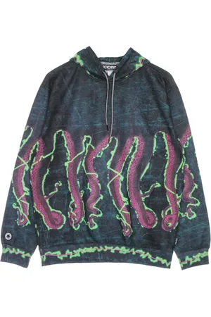 Octopus Sweatshirts & Hoodies, Herr, M, Bomull, Svart lättvikts huva tröja