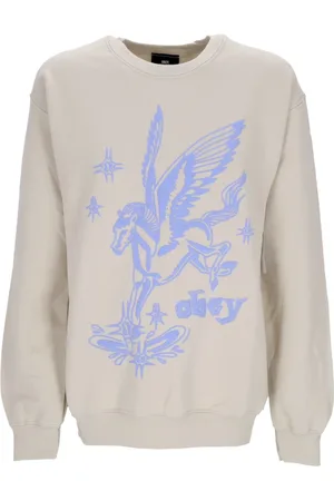 Obey Sweatshirts & Hoodies, Herr, M, Bomull, Vintage Sand Crewneck Sweatshirt Kvinnor