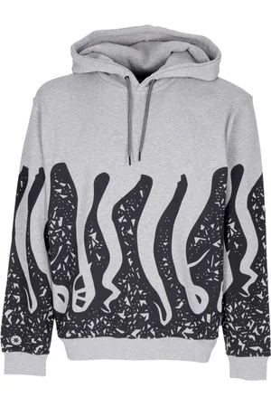 Octopus Sweatshirts & Hoodies, Herr, XS, Bomull, Stämpel Hoodie Ljusgrå