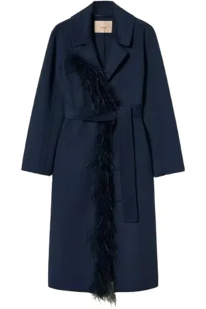 Twin-Set Kappa, Dam, L, Polyester, Blå Kappset