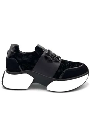 Jeannot Skor, Dam, 36 EU, Velvet Slip-On Sneaker med Applikationer