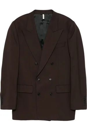 Sunflower Jacka, Herr, S, Brun Twill Vävd Dubbelknäppt Blazer
