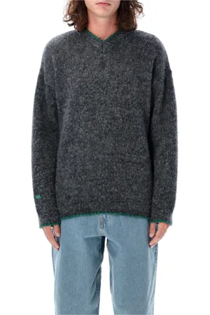 ERL Stickade tröjor & koftor, Herr, L, Mysig Stickad Tröja Grå Aw24