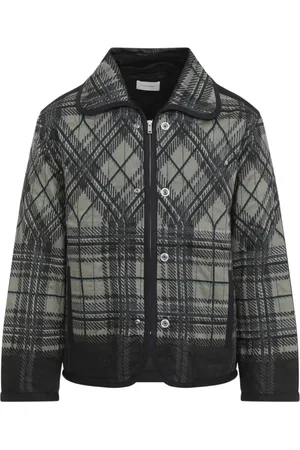 CRAIG GREEN Jacka, Herr, M, Bomull, Svart Quiltad Rutig Fade Jacka