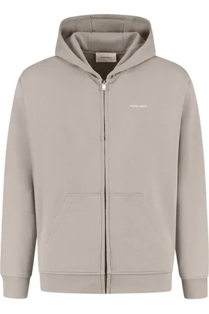 Pure Path Sweatshirts & Hoodies, Herr, M, Bomull, Signatur Zip-Up Hoodie Grå Herr