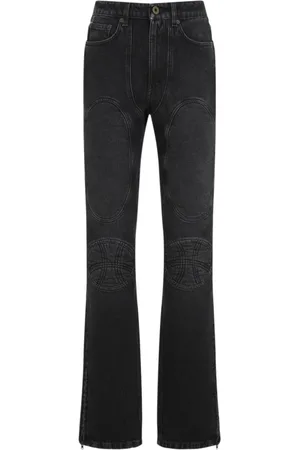 Jean Paul Gaultier Jeans, Dam, W25, Denim, Vintage Svart Denim Jeans med Snörning