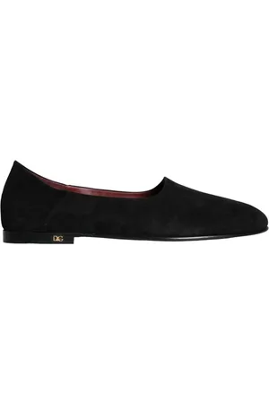 Dolce & Gabbana Skor, Herr, 39 EU, Mocka, Svart Mocka Slip-On Formella Loafers