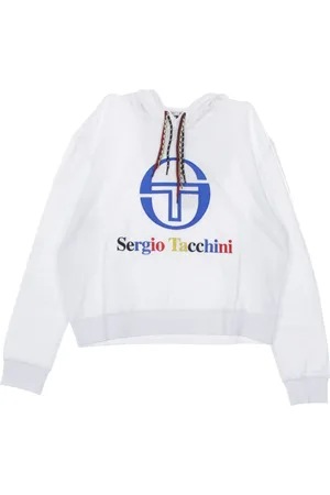 Sergio Tacchini Sweatshirts & Hoodies, Dam, S, Vit Cropped Hoodie för Kvinnor