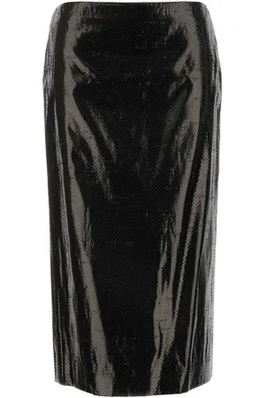 Alexander McQueen Kjol, Dam, S, Stilren Svart Canvaskjol