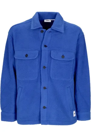 Obey Jacka, Herr, L, Polyester, Sherpa Krage Knappad Skjortjacka