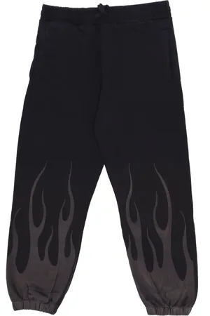 Vision Of Super Byxor, Herr, XL, Bomull, Flames Print Fleece Track Byxor