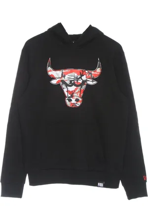 New Era Sweatshirts & Hoodies, Herr, XL, Bomull, Chicago Bulls Logo Hoodie Svart