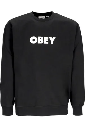 Obey Sweatshirts & Hoodies, Herr, XL, Bomull, Premium Fleece Crewneck Sweatshirt Svart