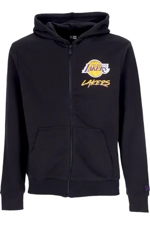 New Era Sweatshirts & Hoodies, Herr, S, Bomull, NBA Script Hoodie Loslak Svart